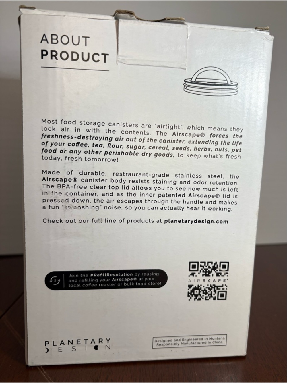 NEW Airscape Stainless Steel Coffee Canister - Medium (2 Qt) Brushed Steel - Picture 4 of 8